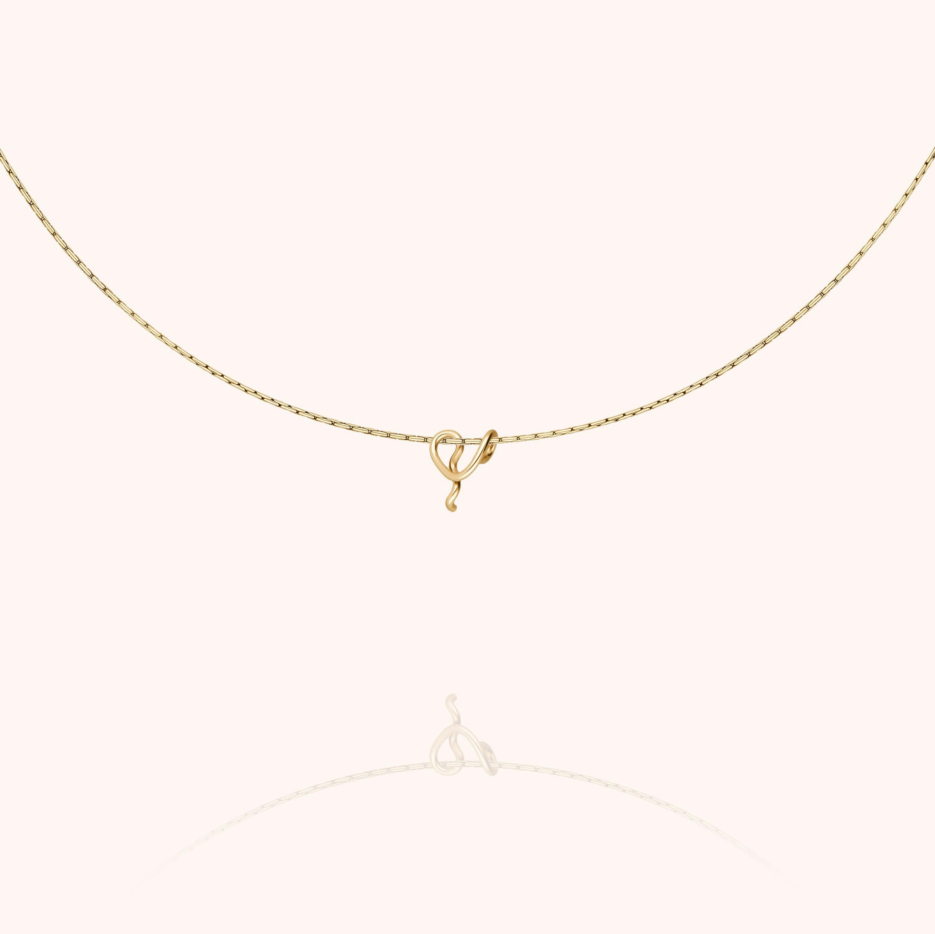 Initial Necklace, 14k Yellow Gold Filled