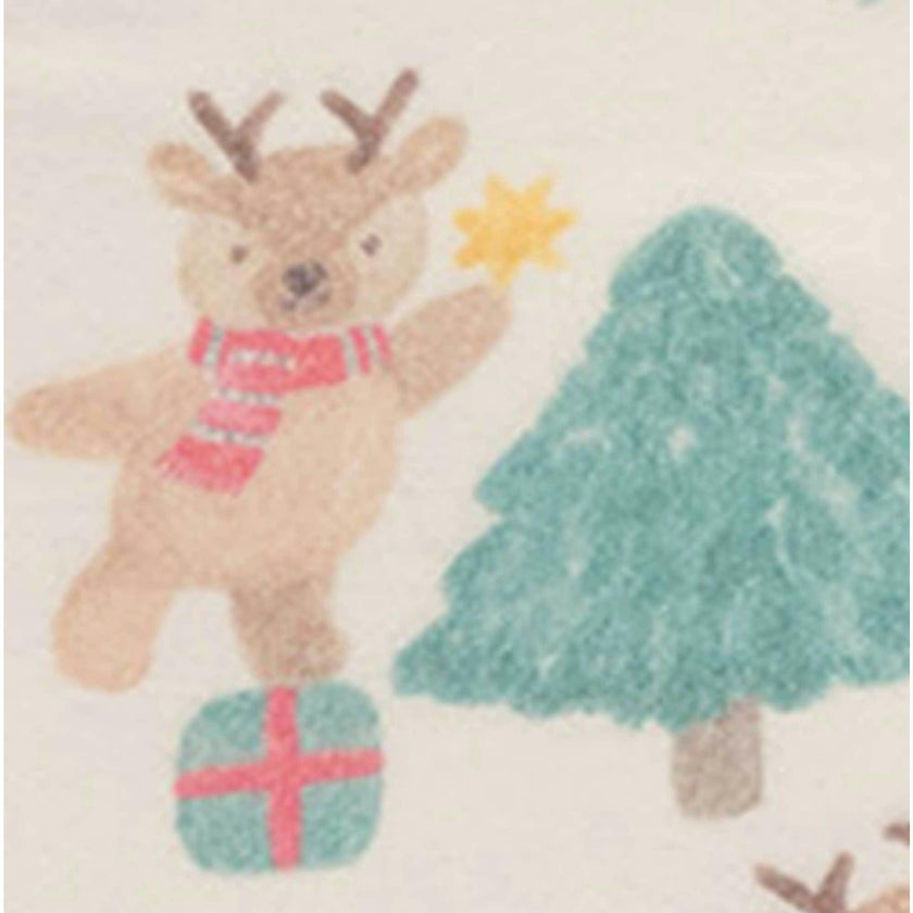 2 Pack Printed Zip Growsuit Deer Christmas Print