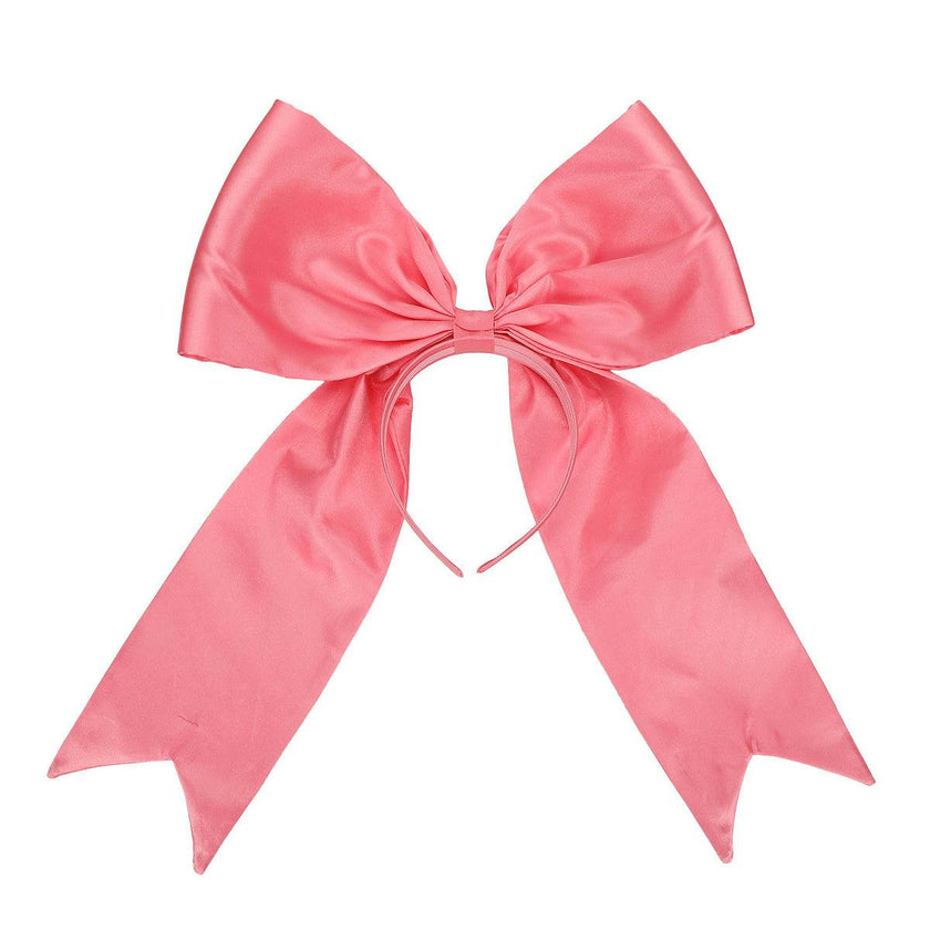 Packed Party Pink Jumbo Satin Bow Headband - Oversized Statement Bow Headband for Birthday Parties Bachelorettes Galentines and Everyday Glam, One Size