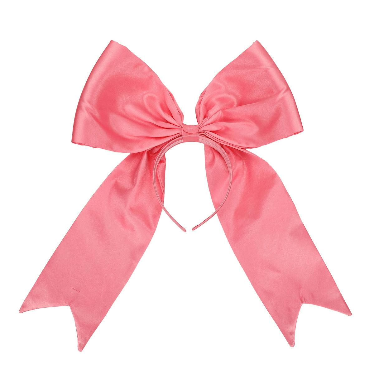 Packed Party Pink Jumbo Satin Bow Headband - Oversized Statement Bow Headband for Birthday Parties Bachelorettes Galentines and Everyday Glam, One Size