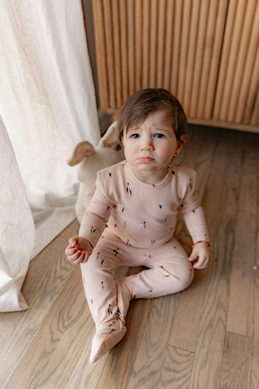 Scooter Tulip Printed Snap Front Cotton Romper