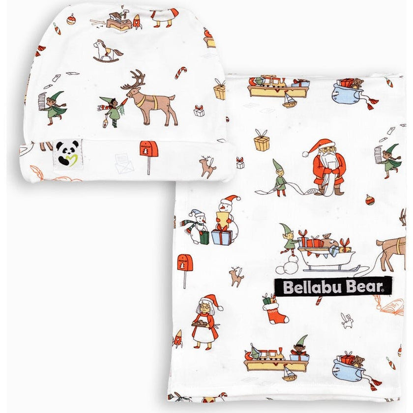 Santa's Workshop Bamboo Swaddle & Beanie Set