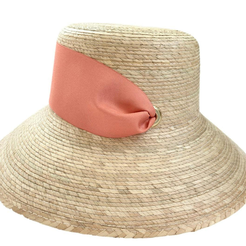Clematis Bucket Hat (PreOrder Shipping June 15th) - Coral Wide & Short Grosgrain Ribbon