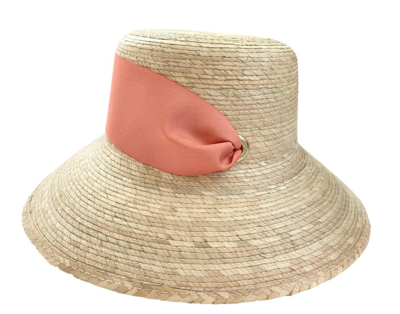 Clematis Bucket Hat (PreOrder Shipping June 15th) - Coral Wide & Short Grosgrain Ribbon