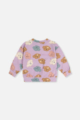 Printed Sweatshirt Purple Poodle Print