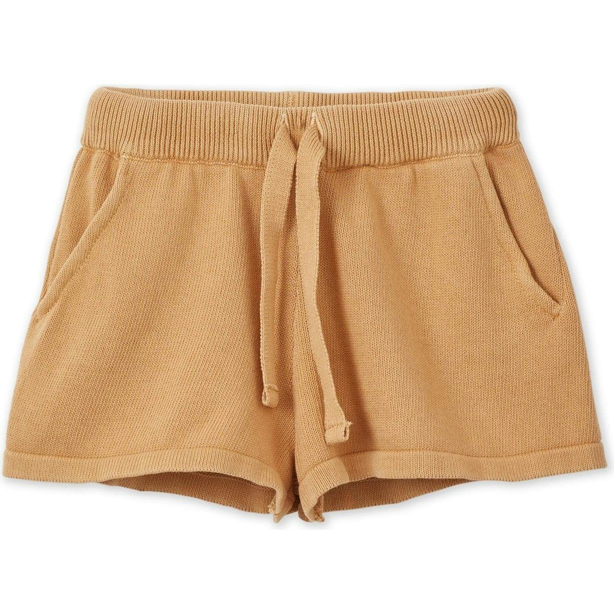Organic Cotton Knit Shorts, Tan