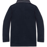 Organic Long Sleeve Colorblock Jersey Polo, Blue