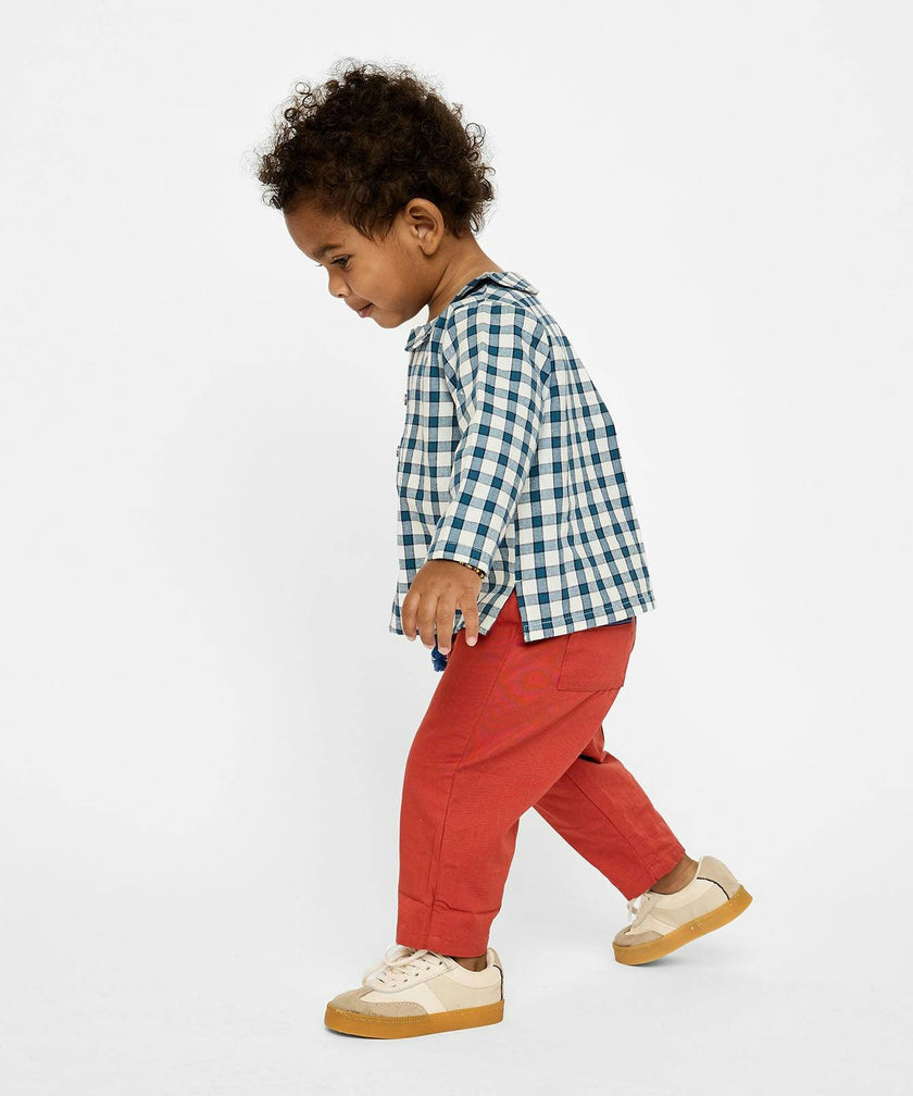 Jefferson Baby Shirt, Blue Picnic Check