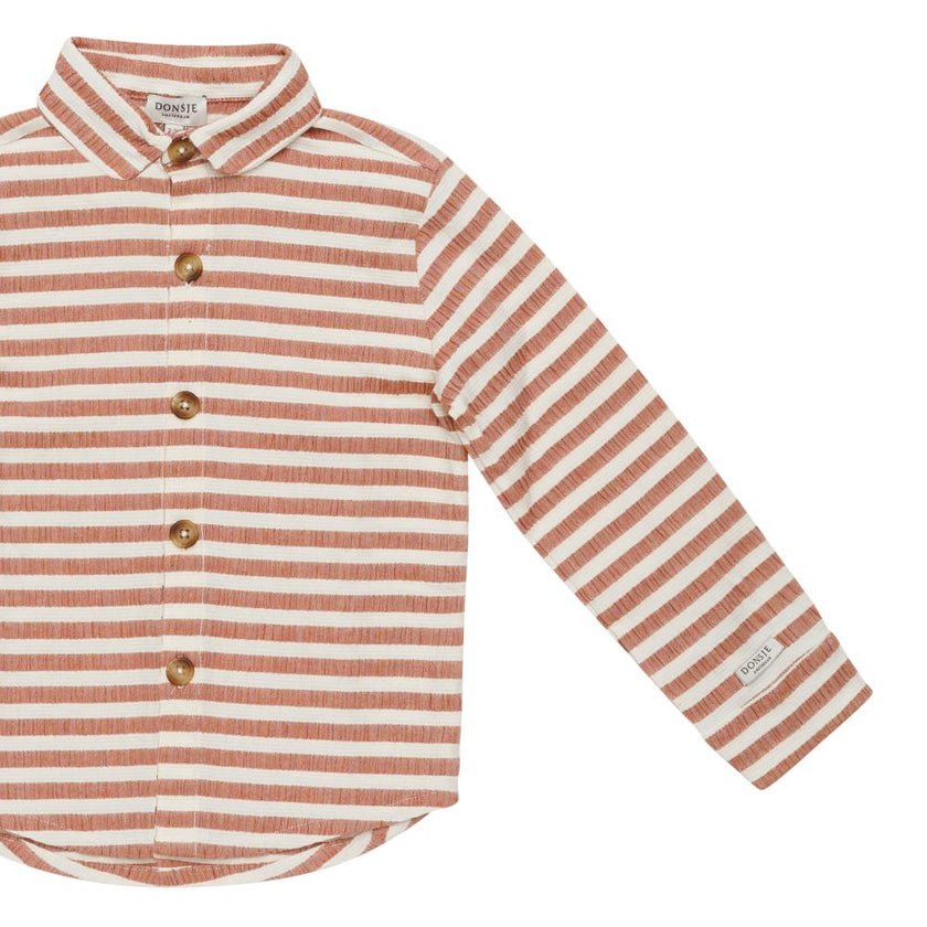 Leom Shirt | Rust - White Striped