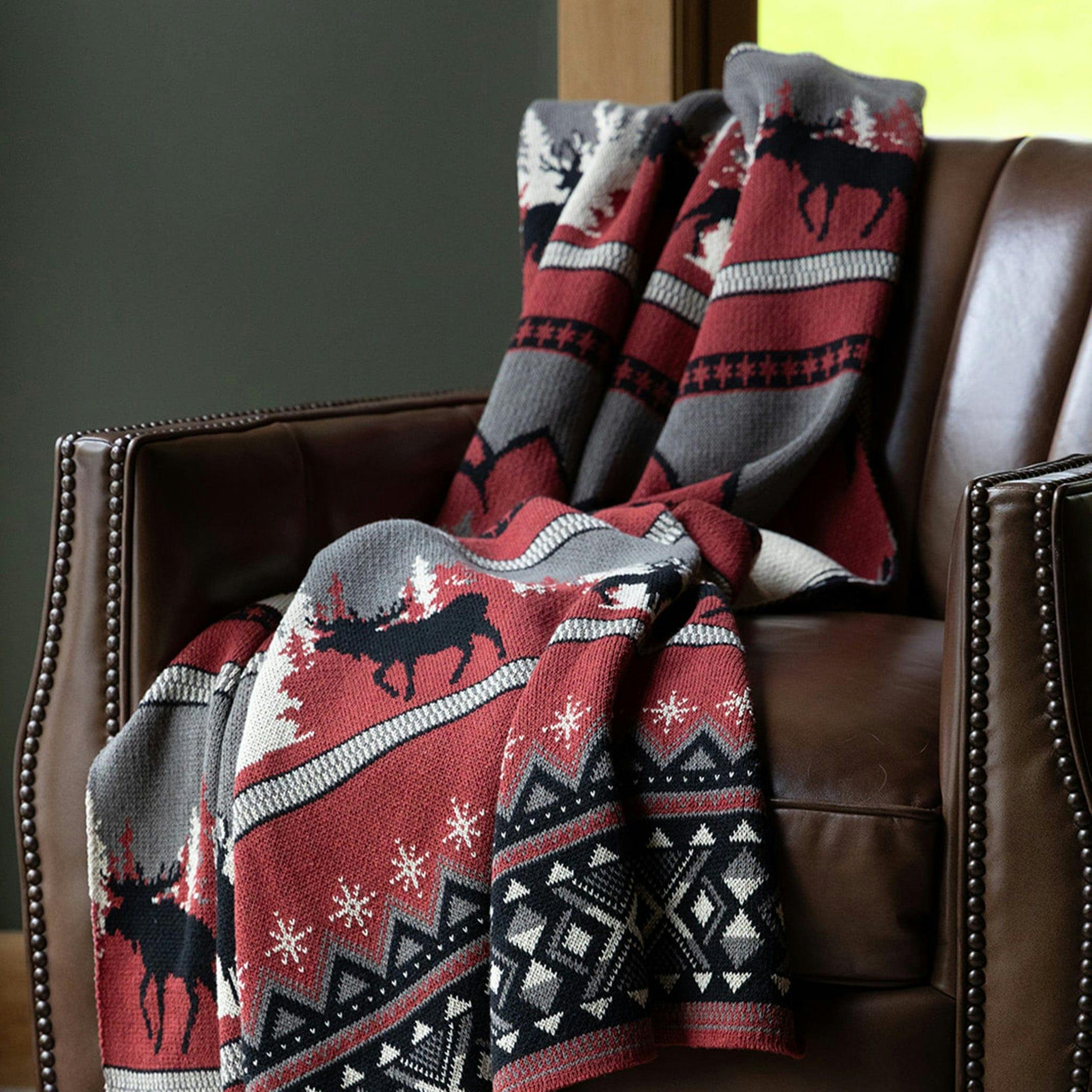 Cotton Sustainable Knit Throw Blanket | Mountain Fair Isle