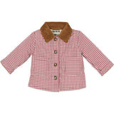 BONTON Marcel Gingham Baby Jacket - Red and White