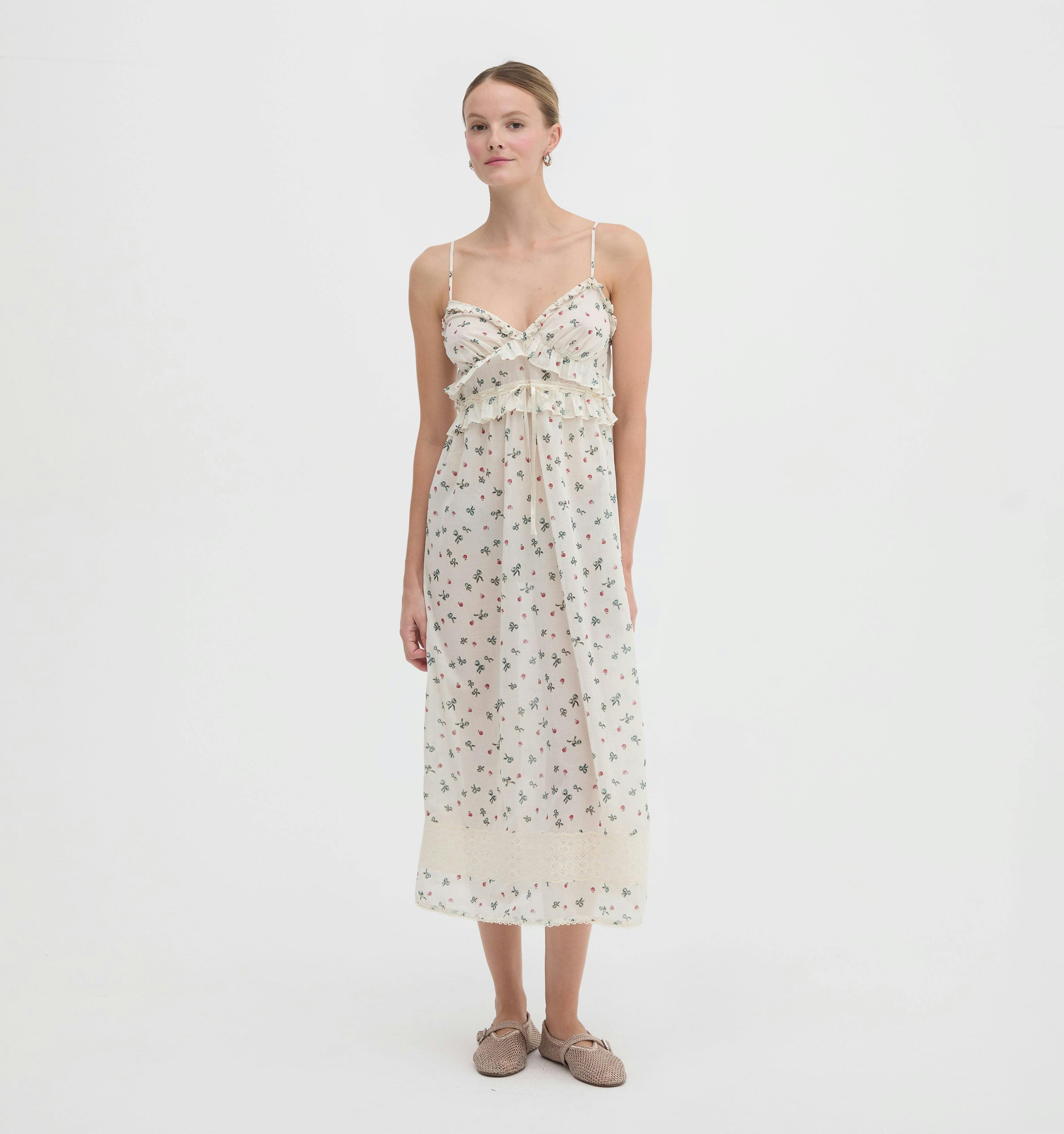 The Rayna Nightgown - Rosie Bow Toss, Ivory