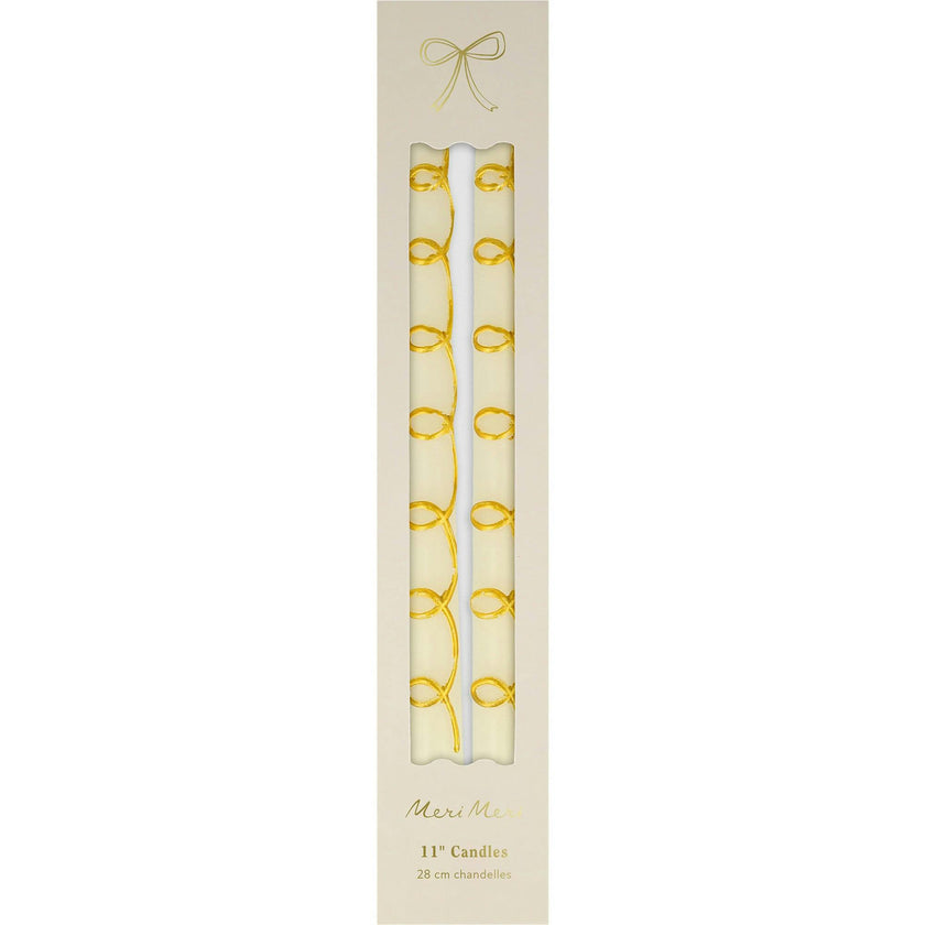 Gold Swirl Taper Candles
