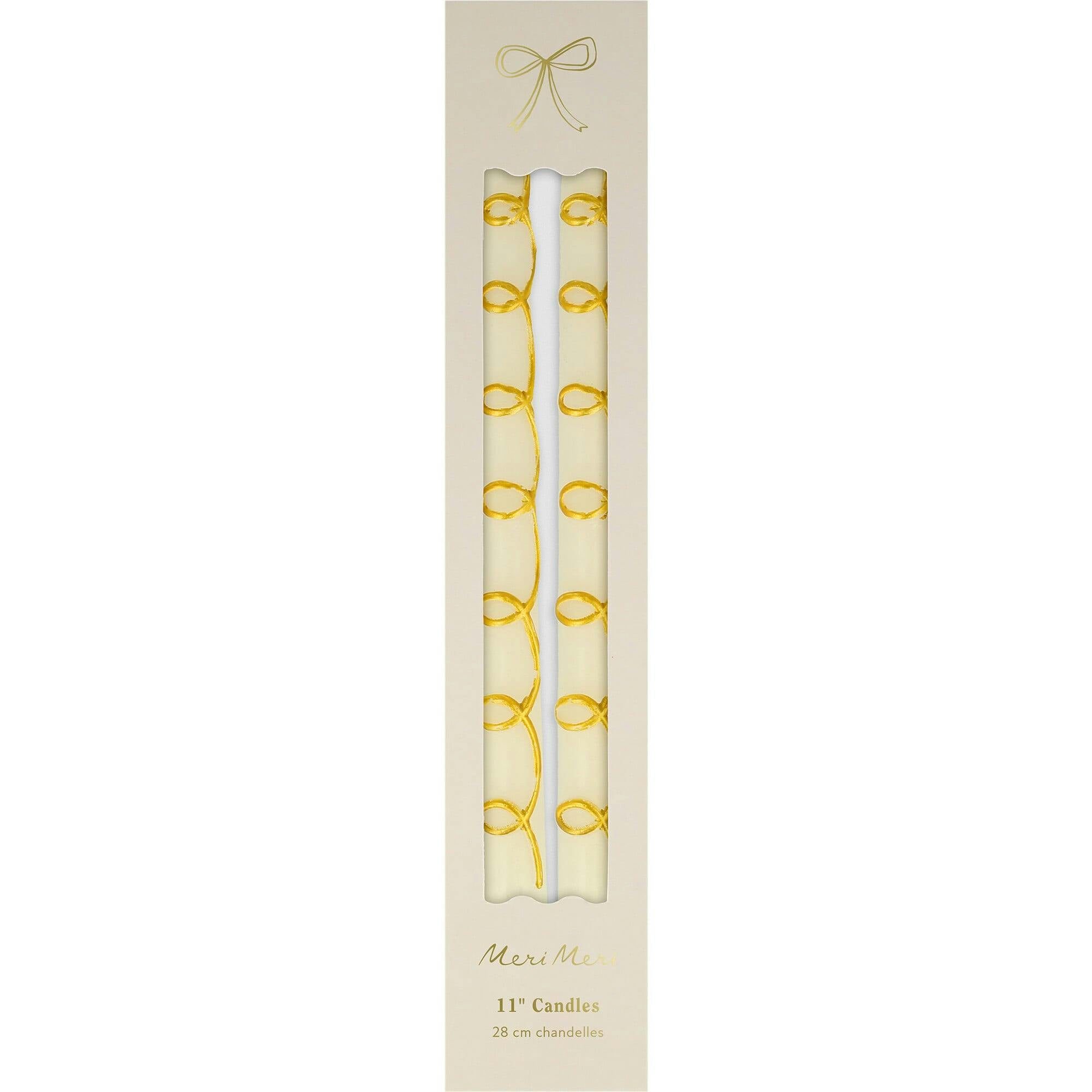 Gold Swirl Taper Candles