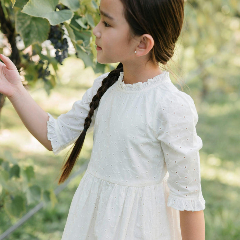 Organic Tiered Eyelet Dress