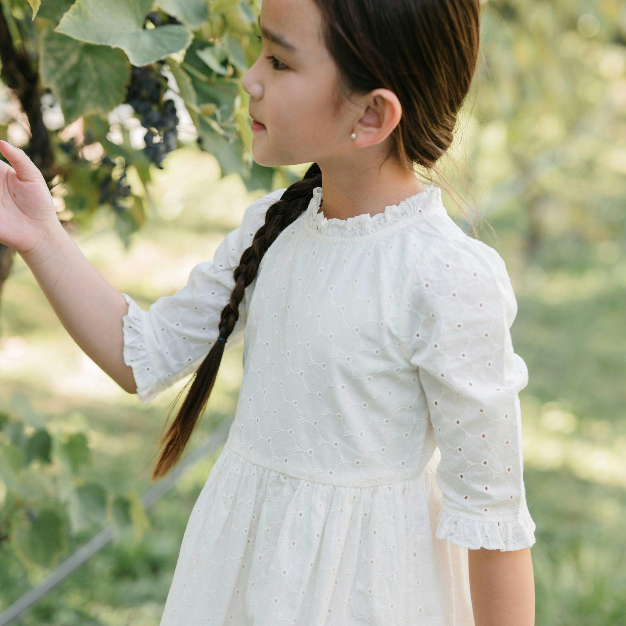 Organic Tiered Eyelet Dress