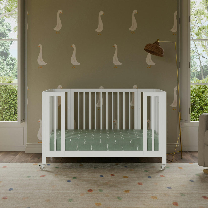 Rolli 9-in-1 Convertible All-Stages® Crib with Bassinet & Toddler Bed Conversion Kits in White