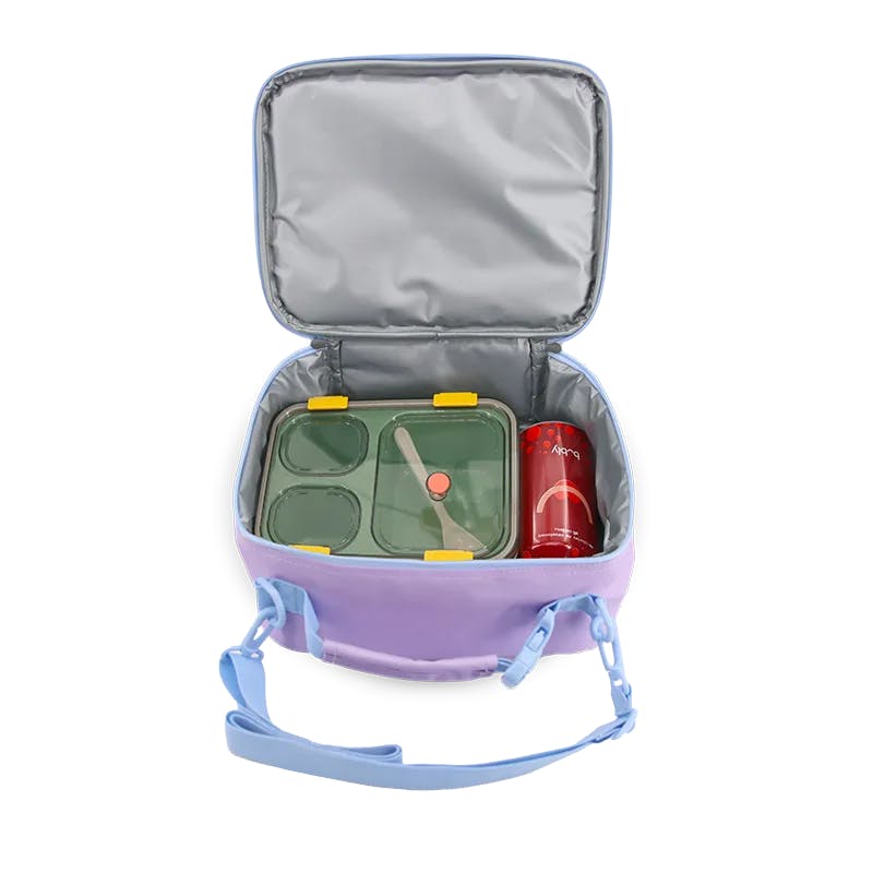 Junior Backpack with Lunch Box and 14oz Water Bottle For School in Purple