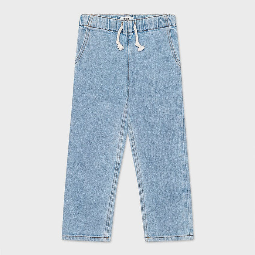 Organic Cotton Drawstring Straight Leg Jean