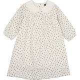 Rose Bud Print Peter Pan Collar Long Sleeve Dress