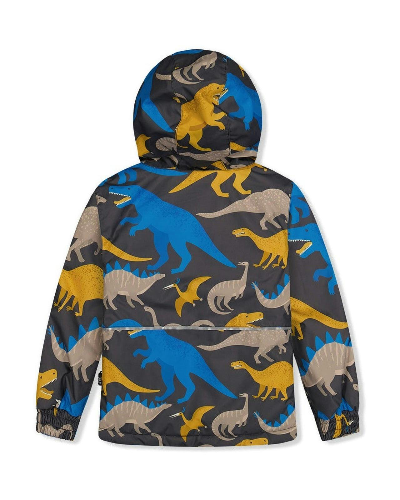 Light Weight Two Piece Chill Snowsuit Grey And Blue Dinosaur Print