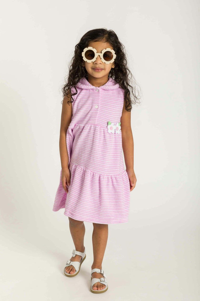 Stripe Terry Dress with Flowers