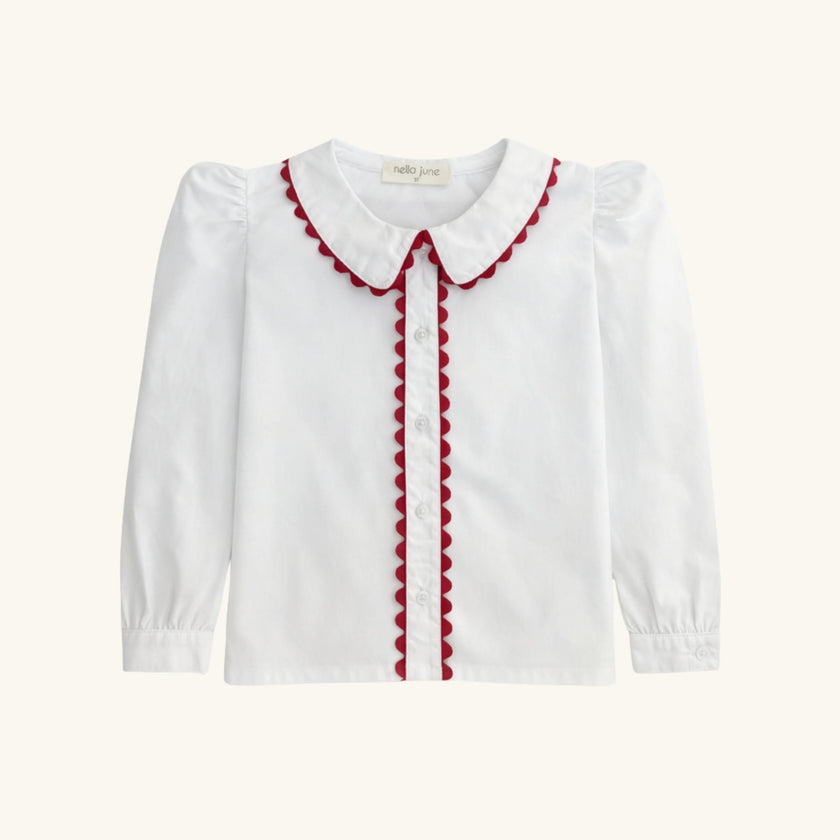Scallop Trim Blouse