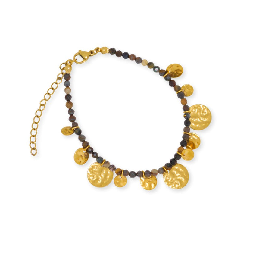 Gold Coin Beaded Bracelet