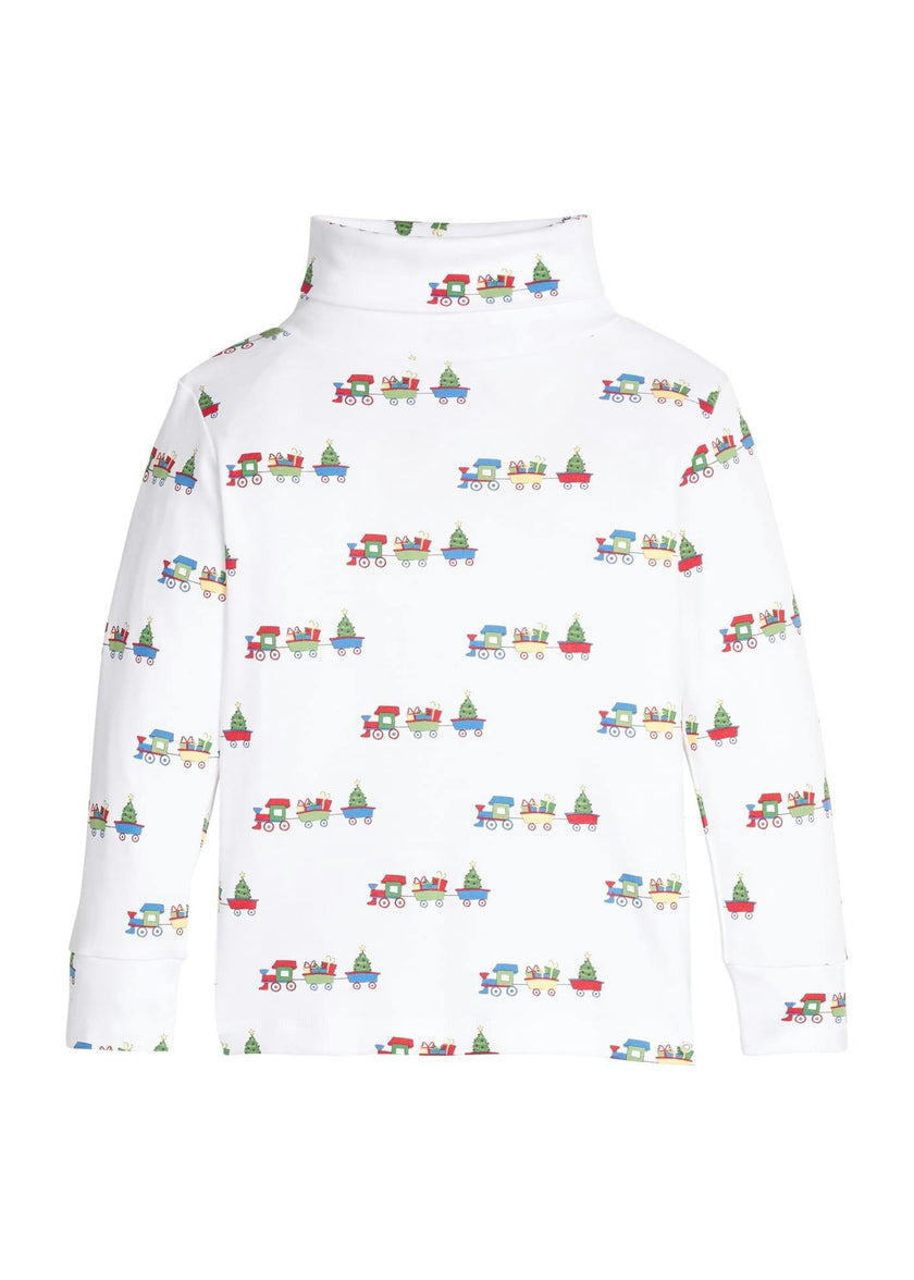 Printed Turtleneck - Holiday Trains