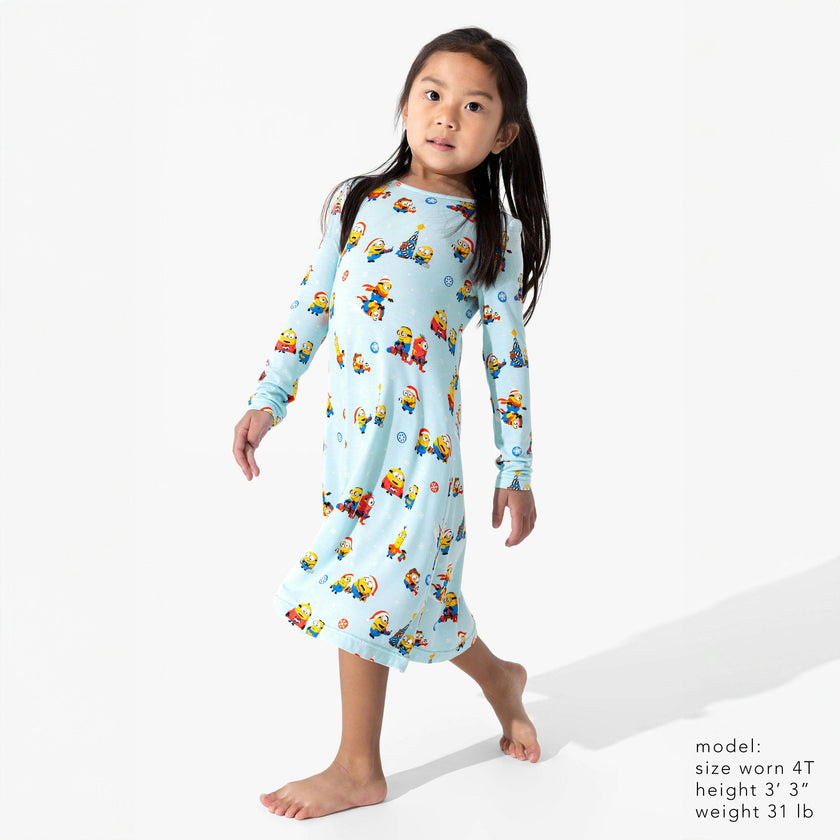 Merry Minions Holiday Bamboo Girls' Long Sleeve Dress