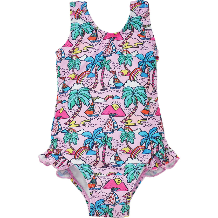 UPF 50+ Delaney Hip Ruffle Swimsuit