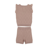 Honeycomb Knit Scallop 2-Piece Top & Short Set