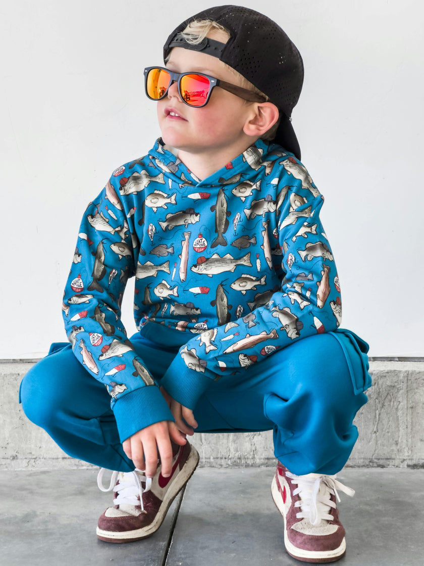Wishin I Was Fishin' Blue Jogger Set