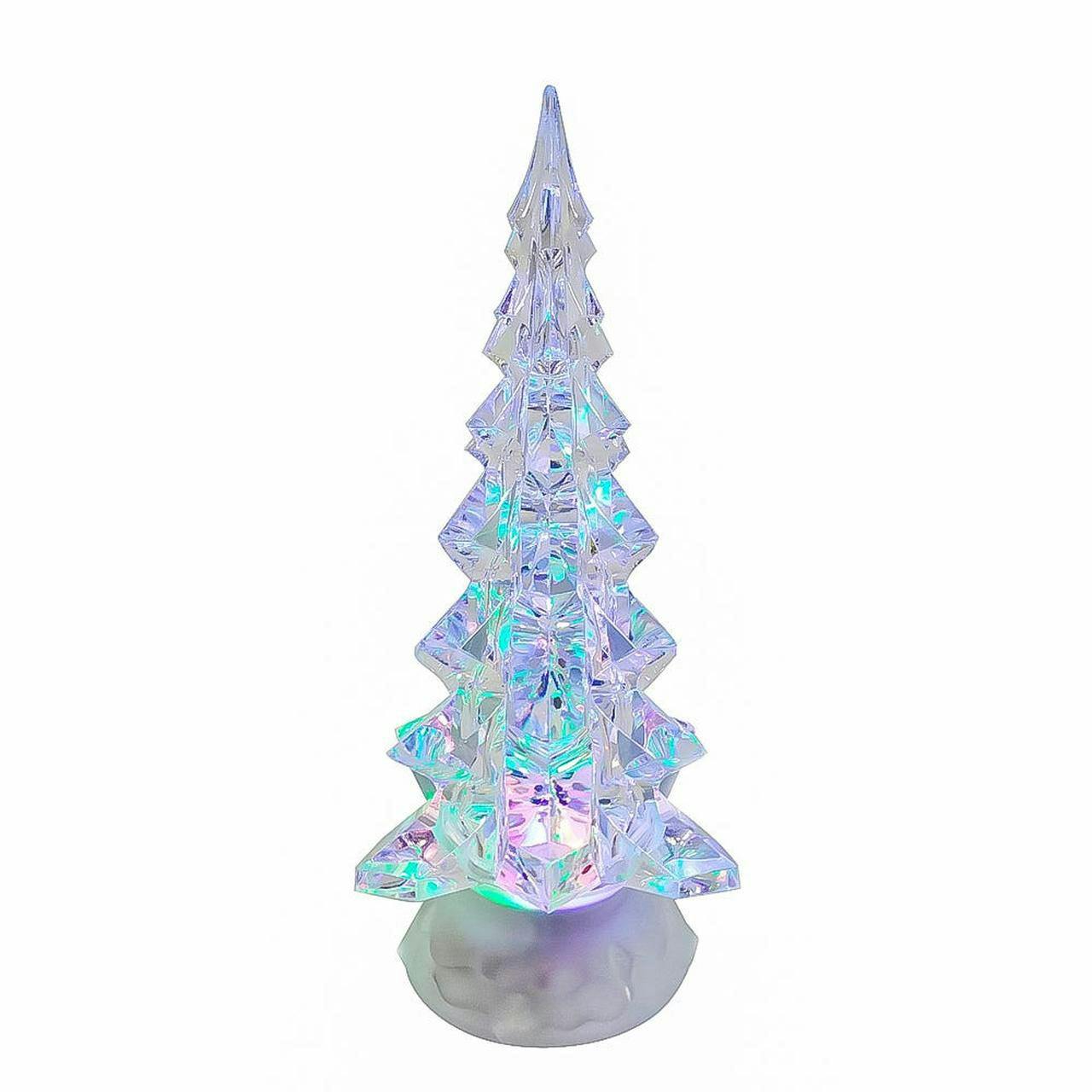 Kurt Adler 10.25-Inch Battery-Operated LED Clear Tree Table Piece with Motion