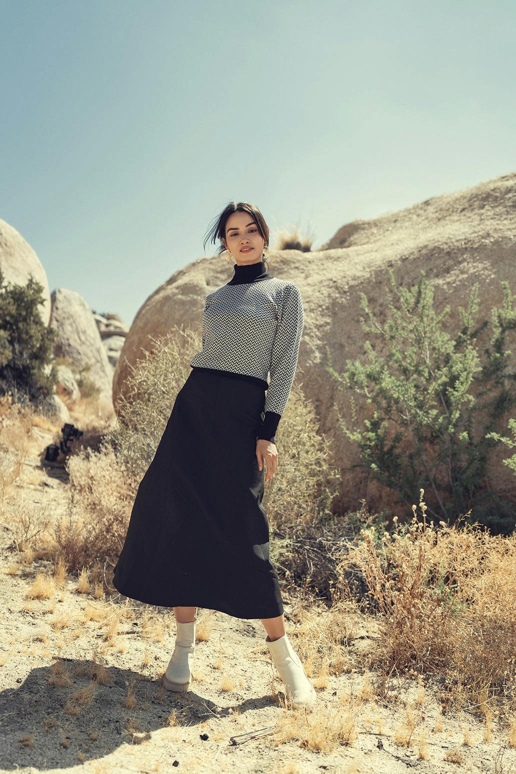 WOOL SEAM SKIRT