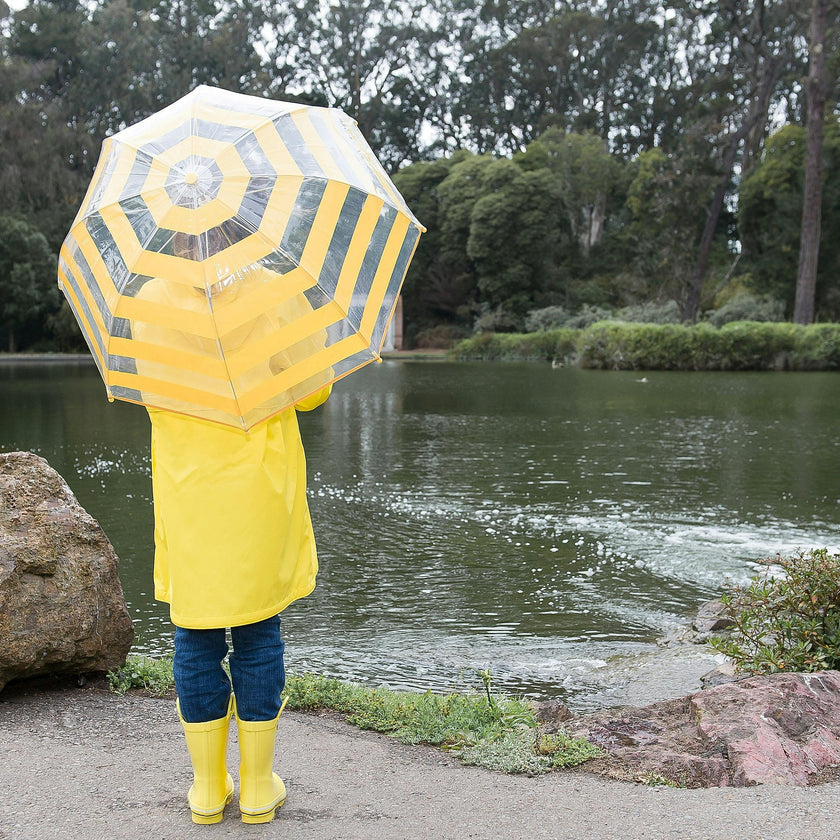 Girls Solid Yellow Raincoat