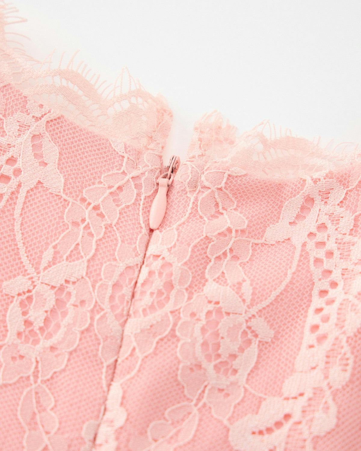 Peggy Lace Midi Dress, Pink