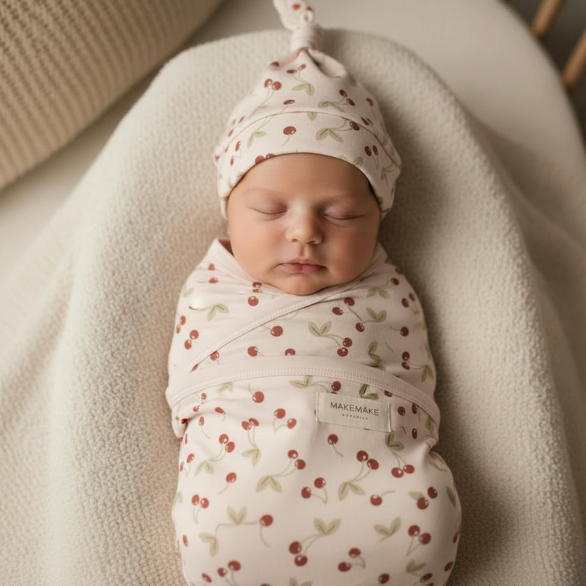 Organic Swaddle Blanket & Hat Set