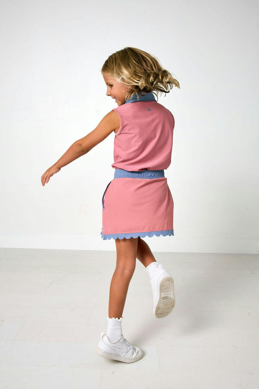 dusty pink/slate scalloped skort