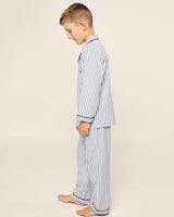 Kid's Twill Pajama Set in Navy French Ticking