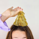 Packed Party Golden Girl Mini Gold Fringe Party Hats Set of 4 - Metallic Gold Fringe Mini Hats with Elastic Strap for Birthdays and Celebrations, One Size
