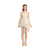 White Arneri Asymmetrical Sweetheart Dress