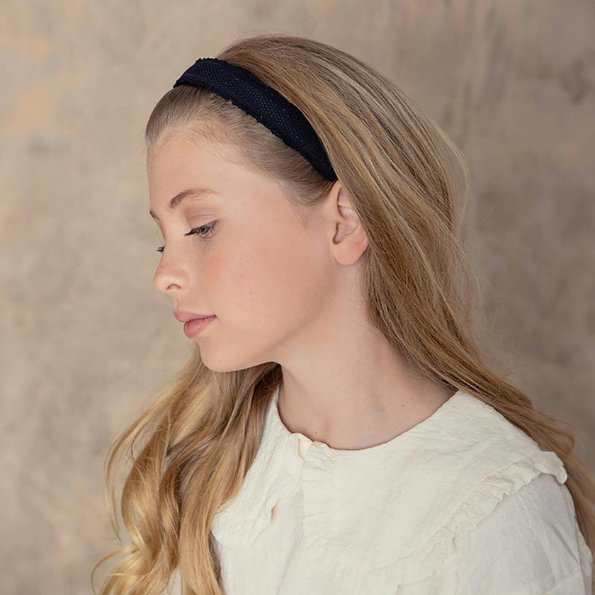 Halo Luxe Dahlia Deconstructed Grosgrain Ribbon Headband - Black