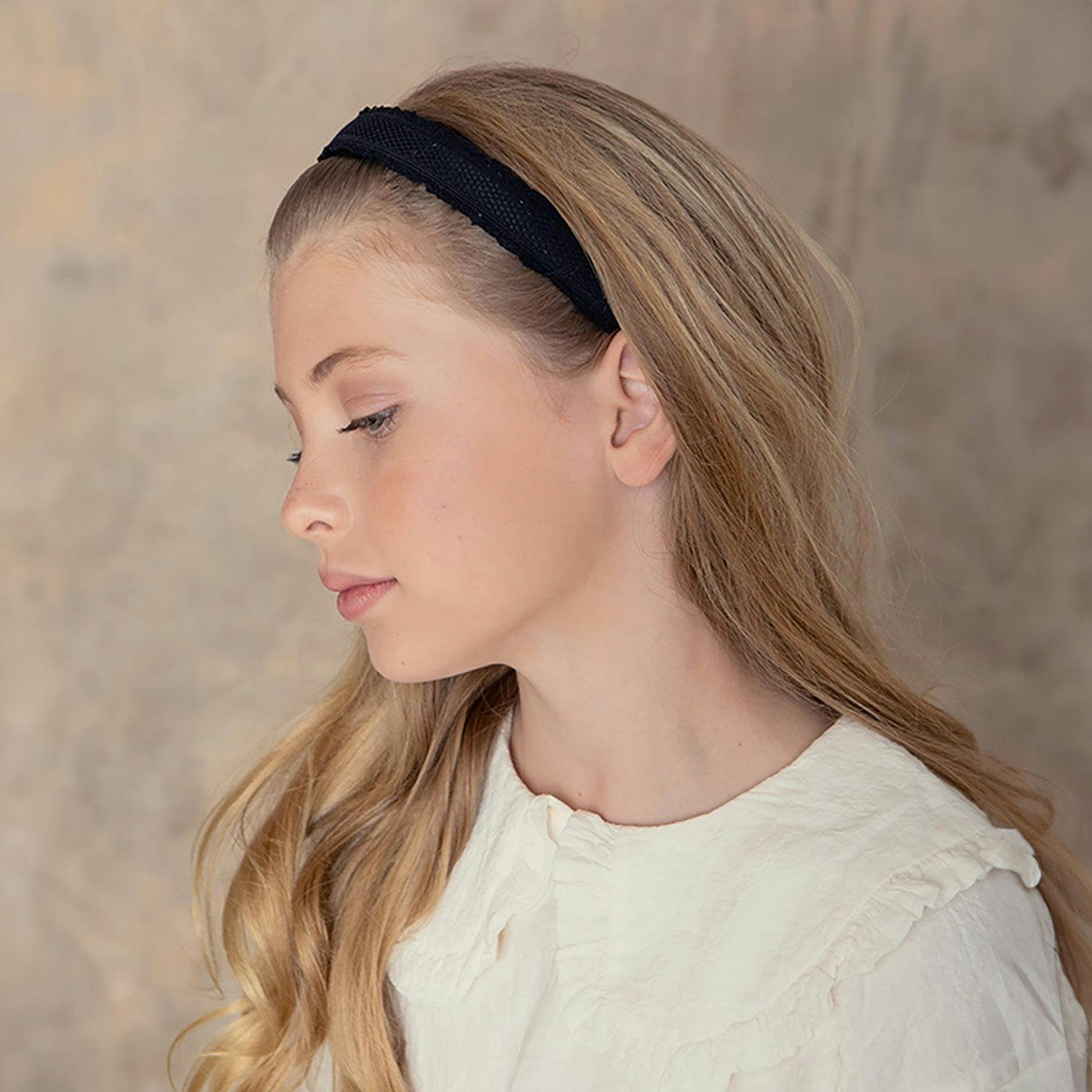 Halo Luxe Dahlia Deconstructed Grosgrain Ribbon Headband - Black
