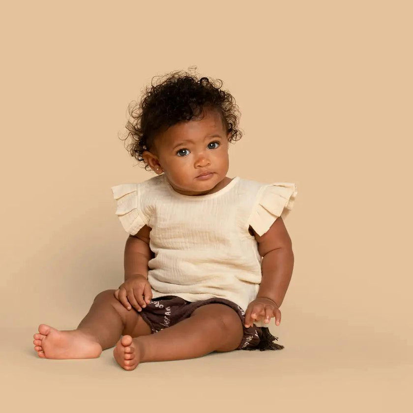 Baby Girls Gauze Double Side Tassel-Tie Bloome