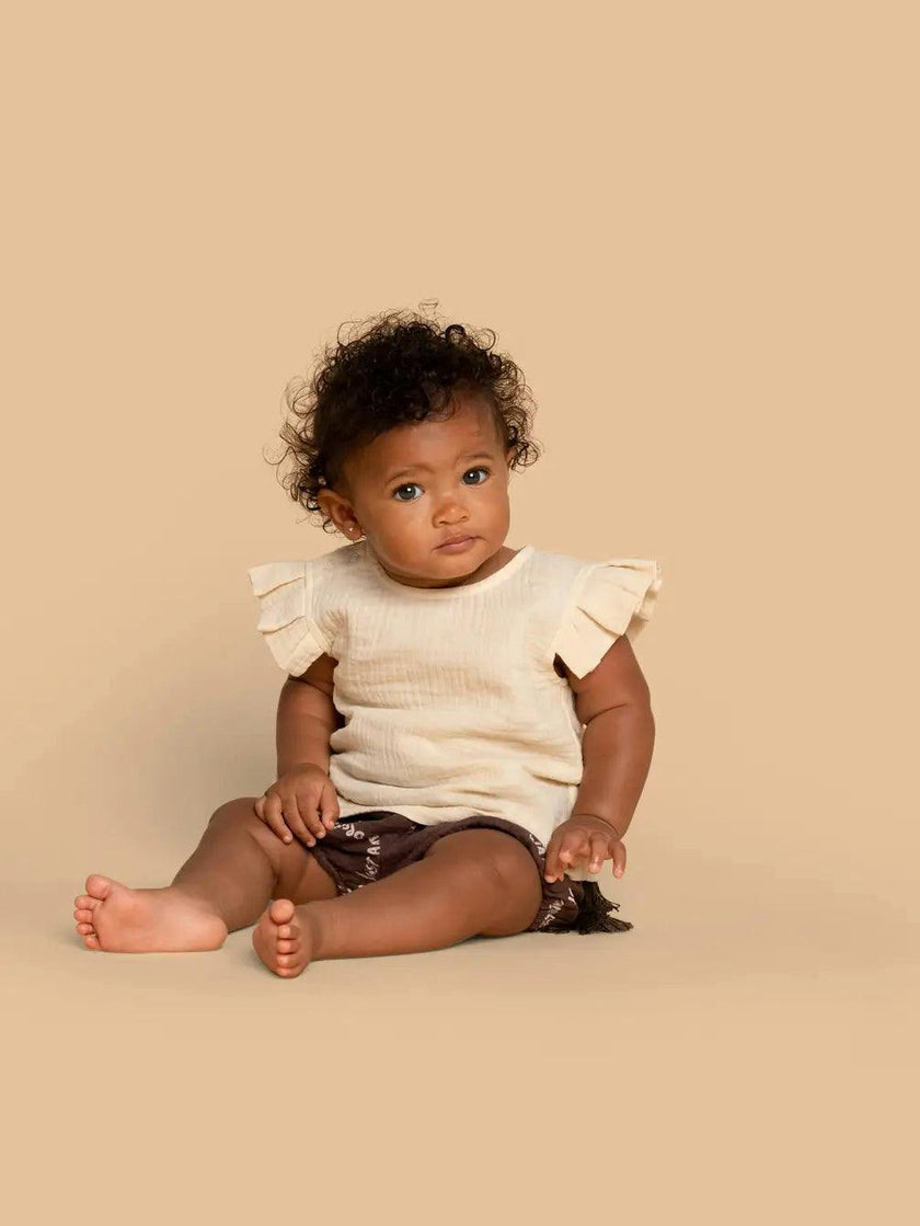Baby Girls Gauze Double Side Tassel-Tie Bloome