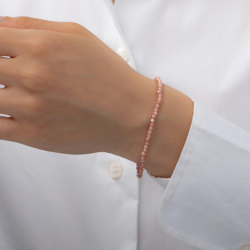 Pink Rhodochrosite Bead Bracelet
