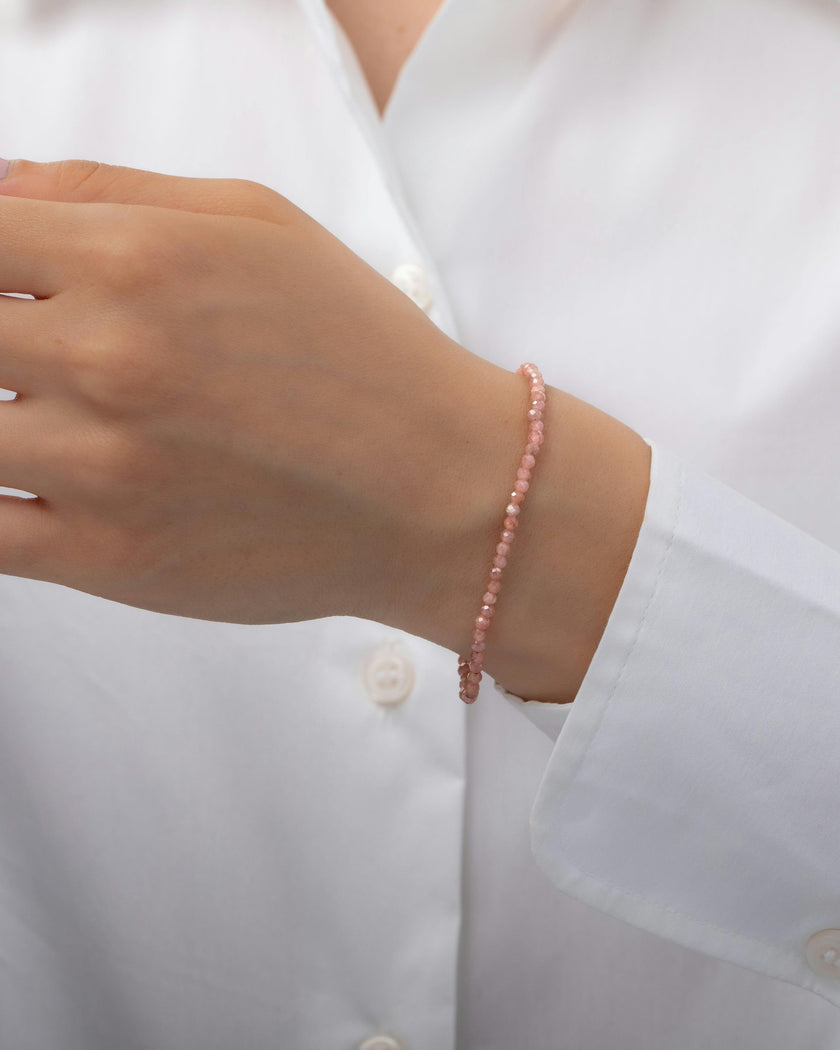 Pink Rhodochrosite Bead Bracelet