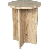 Javier 17.75" Contemporary Natural Marble Handmade X-Shaped End Table