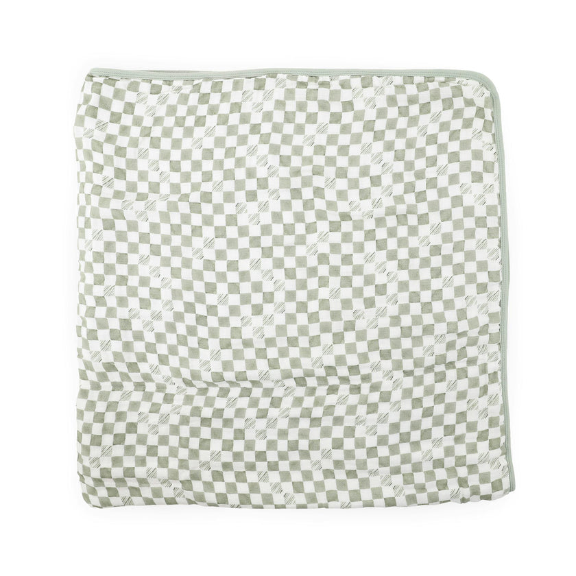 Original Organic Cotton Muslin Quilt - Green Checker